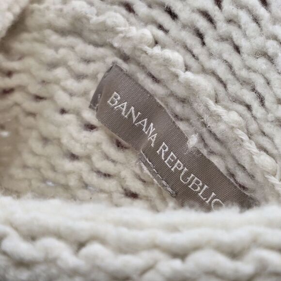 Banana Republic Sweater Womens Medium Cream White Wool Merino Boxy Turtleneck - Picture 3 of 10